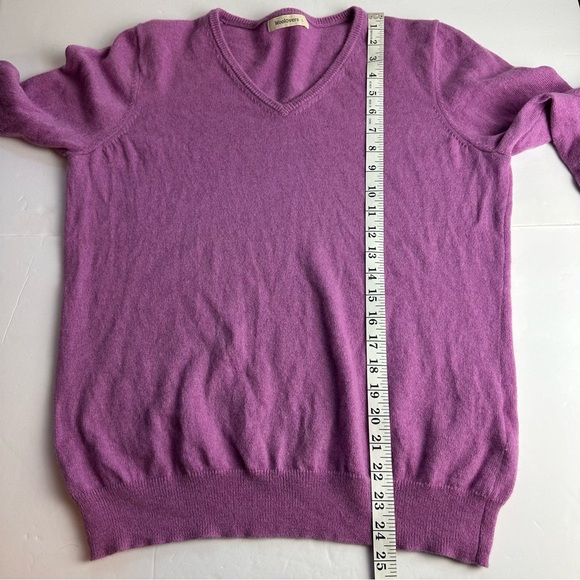 WoolOvers Merino Wool & Cashmere Sweater Women's Size Large Pink V Neck Pullover - Picture 4 of 9